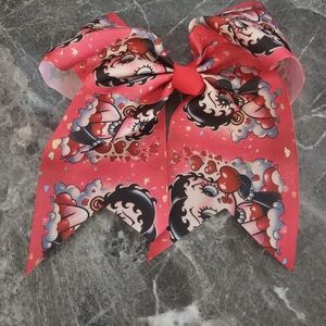 New Betty Boop Red Polka Dot Jumbo Hair Bow Pin-Up Style